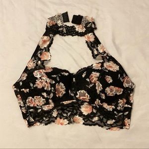 PINK Victoria’s Secret Floral Lace Choker-Neck Bra